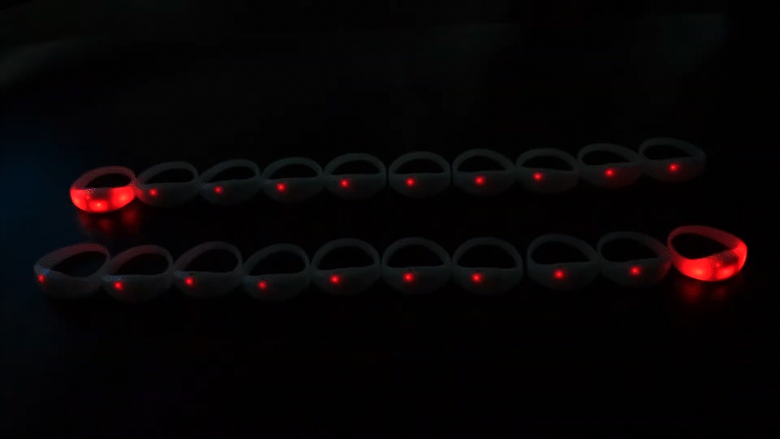 Dos pulseras LED interactivas