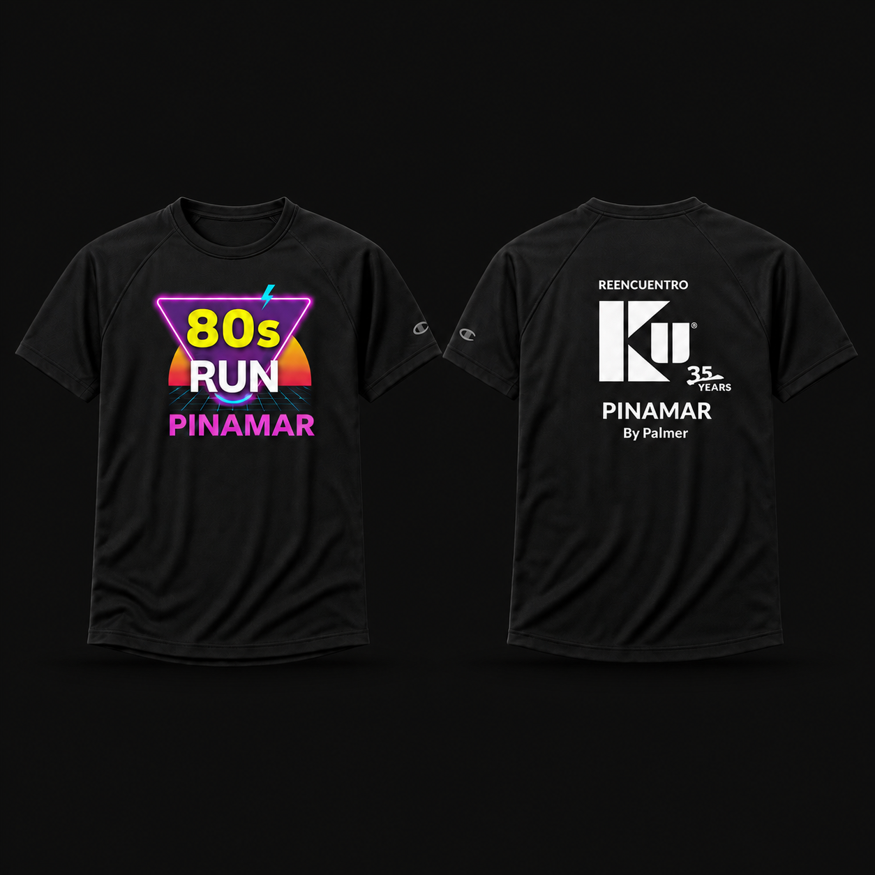 Frente y dorso de la remera técnica de Pinamar